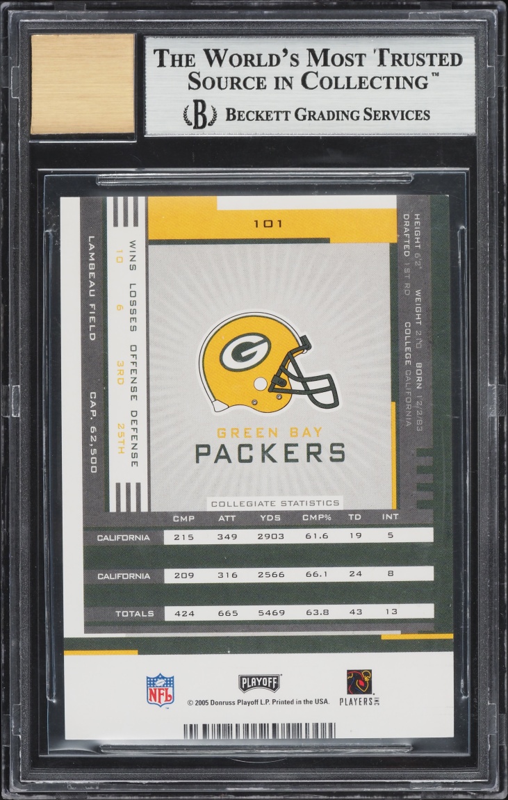 2005 Playoff Contenders Aaron Rodgers ROOKIE AUTO #101 BGS 9 MINT