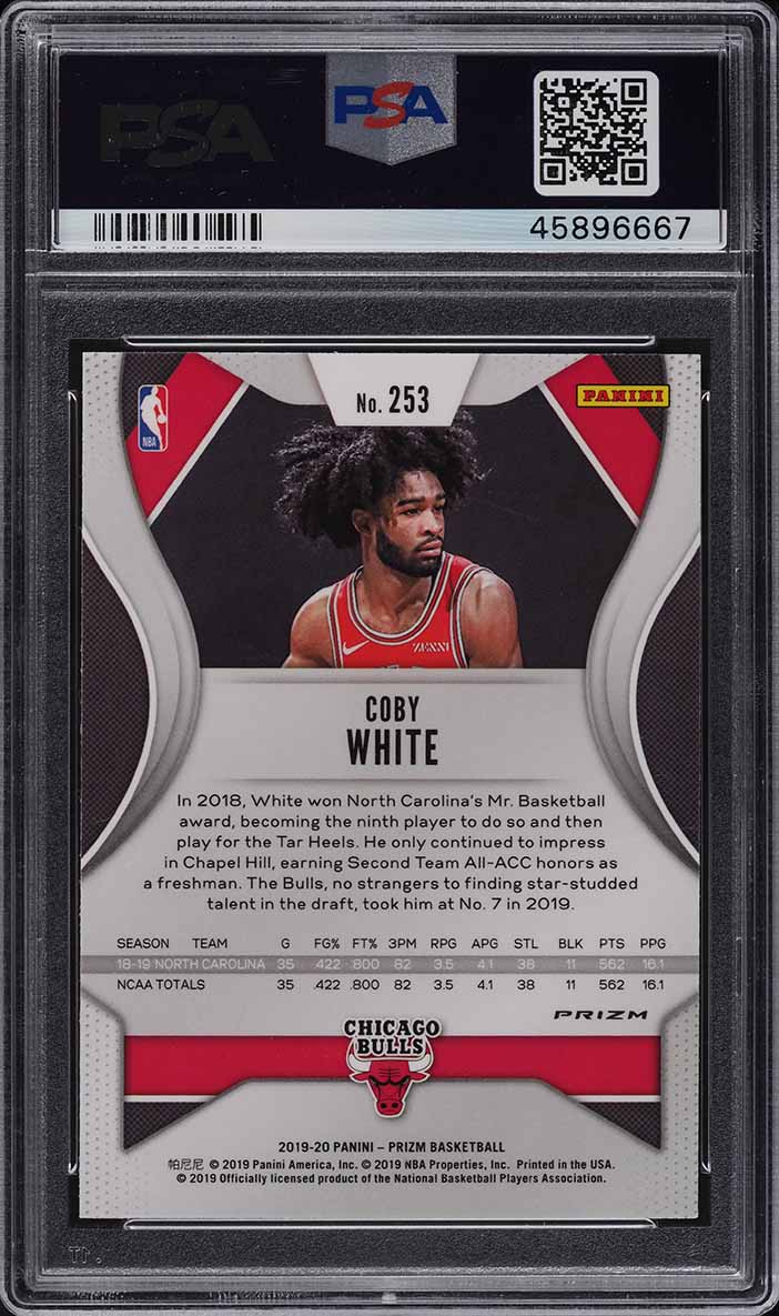 2019 Panini Prizm Green Coby White ROOKIE #253 PSA 10 GEM MINT