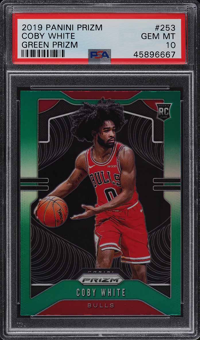 2019 Panini Prizm Green Coby White ROOKIE #253 PSA 10 GEM MINT