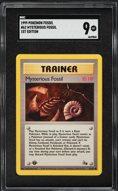 1999 Pokemon Fossil Mysterious Fossil #62 CGC 10 GEM MINT on