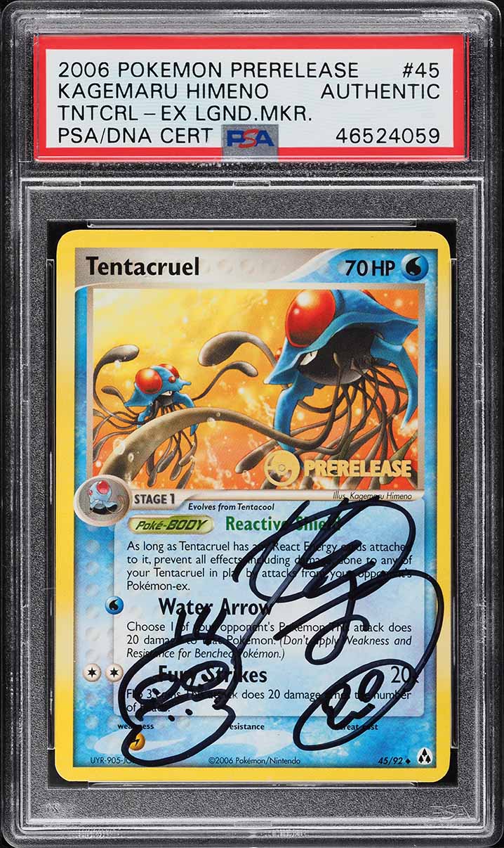 2006 Pokemon EX Legend Maker Prerelease Himeno Tentacruel AUTO #45  PSA/DNA AUTH
