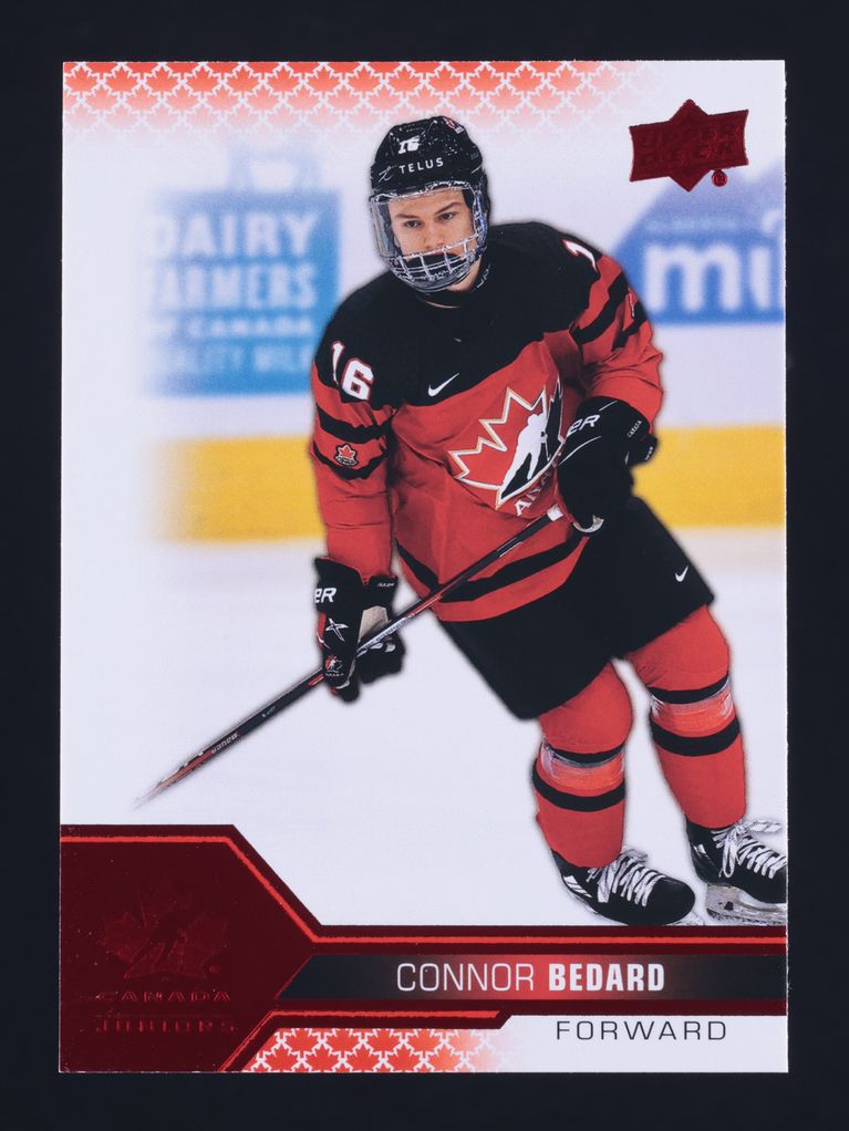 2022 Upper Deck Team Canada Juniors Red Connor Bedard ROOKIE #2 MBA AUTH