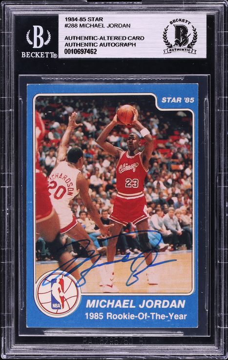 1984 Star Basketball Michael Jordan ROOKIE AUTO #288 BAS BGS ALTERED AUTH