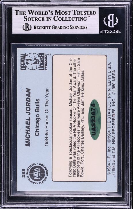 1984 Star Basketball Michael Jordan ROOKIE AUTO #288 BAS BGS ALTERED AUTH
