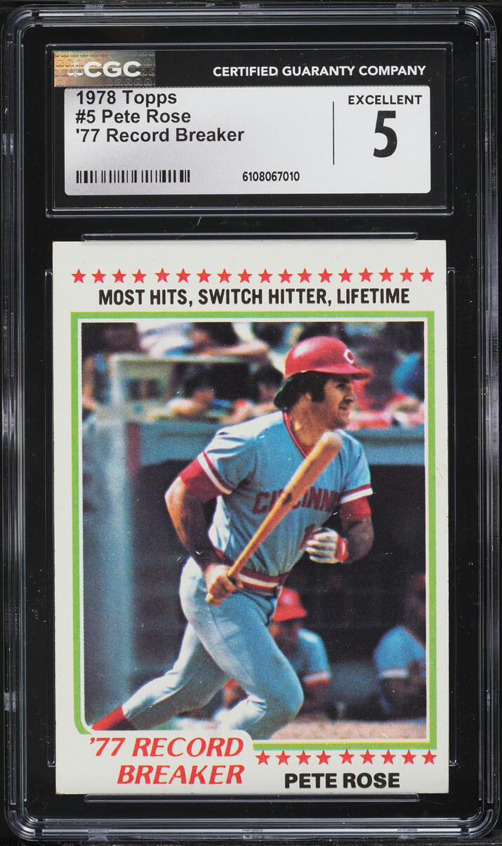 1978 Topps Pete Rose '77 RECORD BREAKER #5 CGC 5 EX