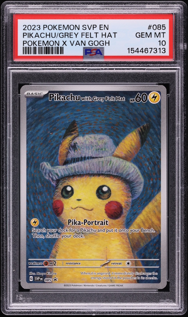 2023 Pokemon Scarlet & Violet Promo Van Gogh Full Art Pikachu With Grey Felt Hat #85 PSA 10 GEM