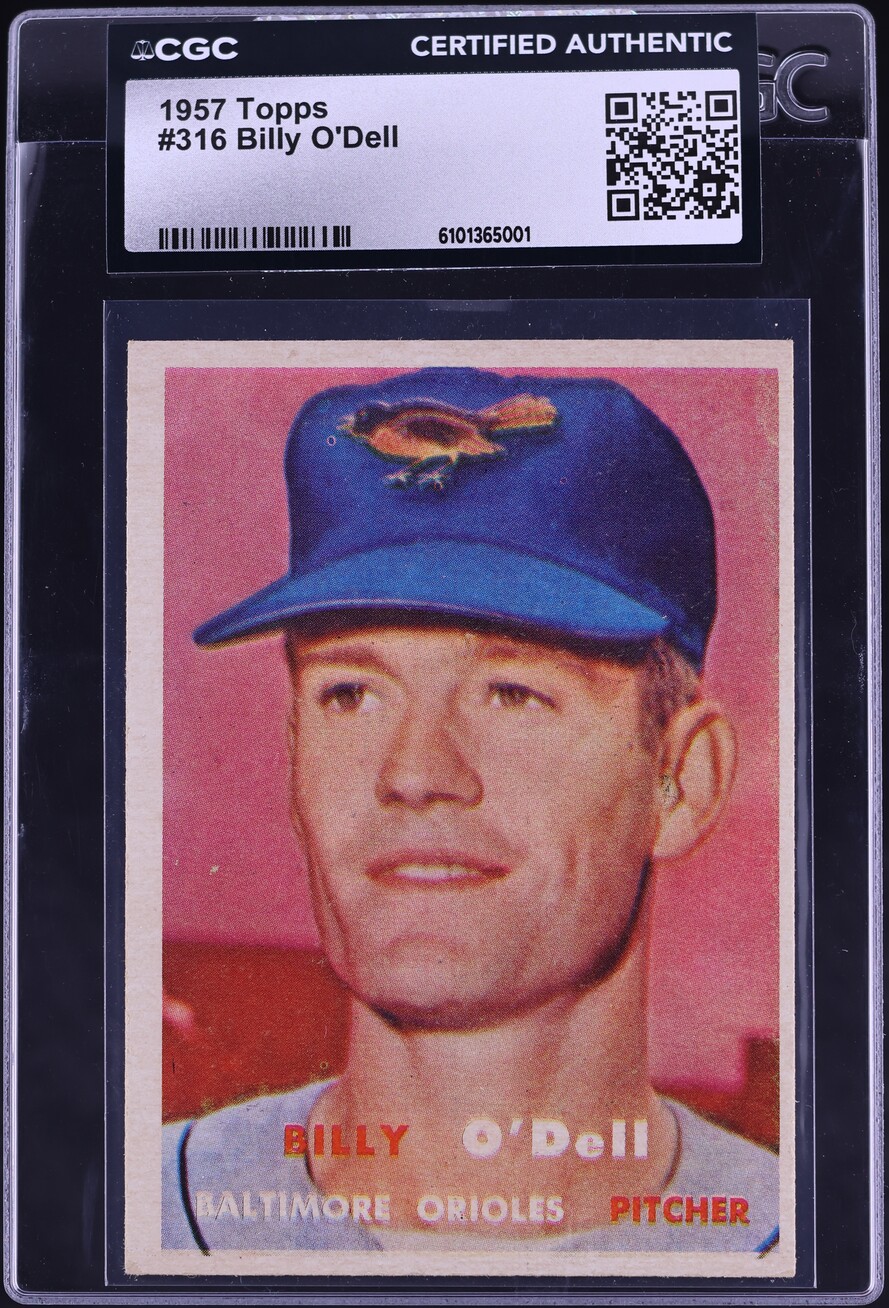 1957 Topps Billy O'Dell #316 CGC AUTH