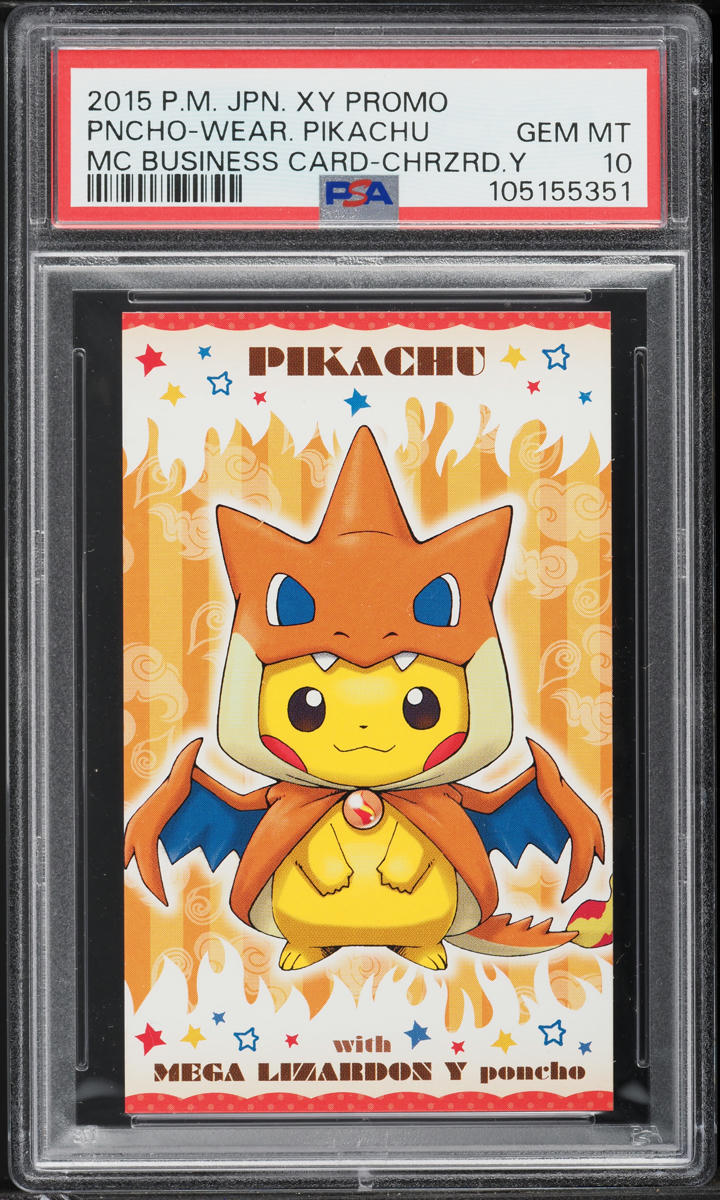 2015 Pokemon Japanese XY Promo MC Business Card Charizard Poncho Pikachu PSA 10