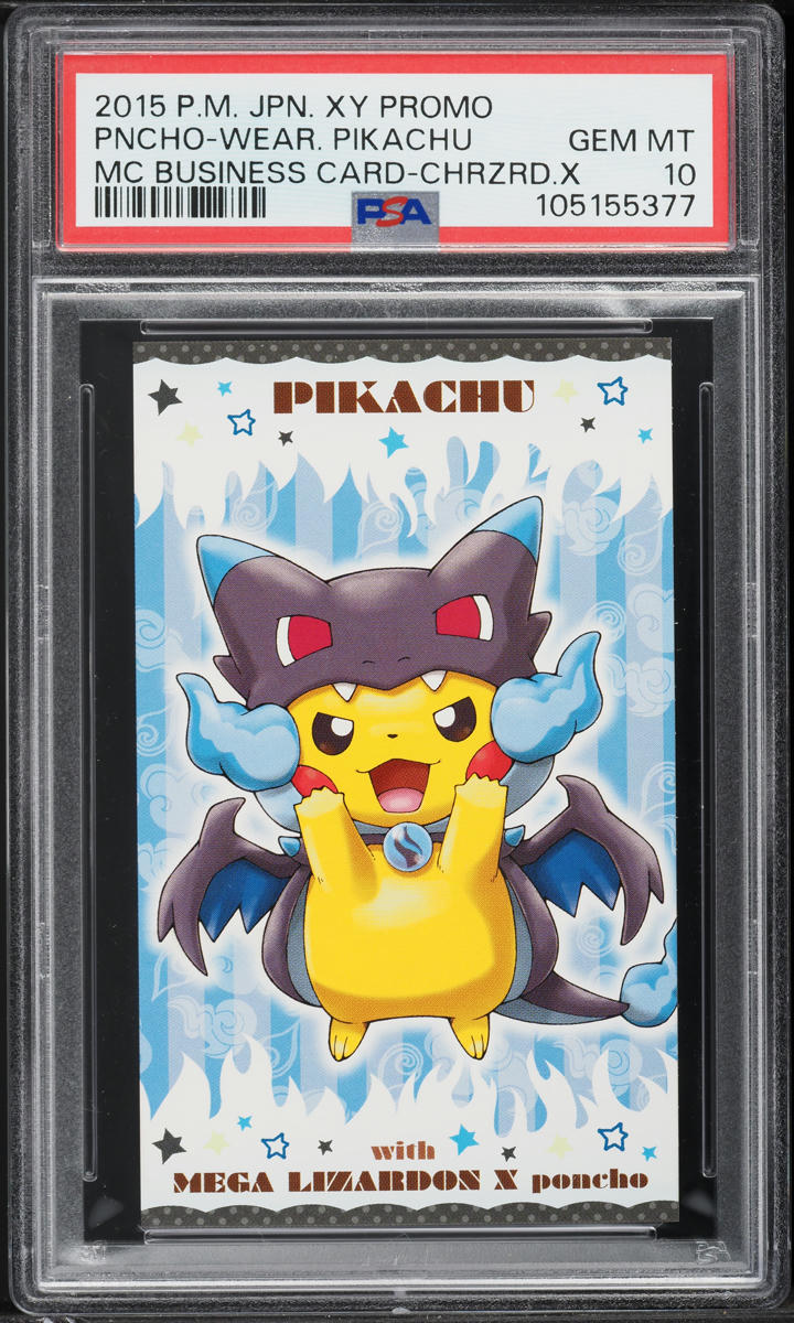 2015 Pokemon Japanese XY Promo MC Business Card Charizard Poncho Pikachu PSA 10
