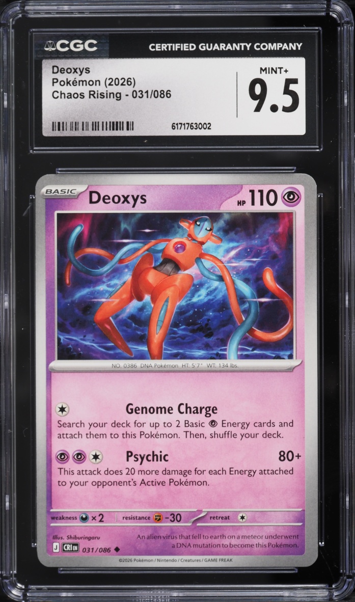 2026 Pokemon Mega Evolution Chaos Rising Deoxys #031 CGC 9.5 MINT+
