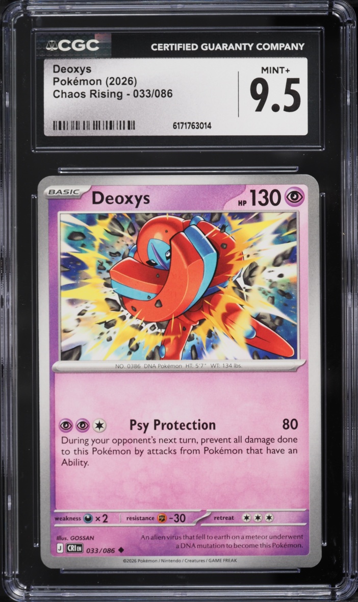 2026 Pokemon Mega Evolution Chaos Rising Deoxys #033 CGC 9.5 MINT+
