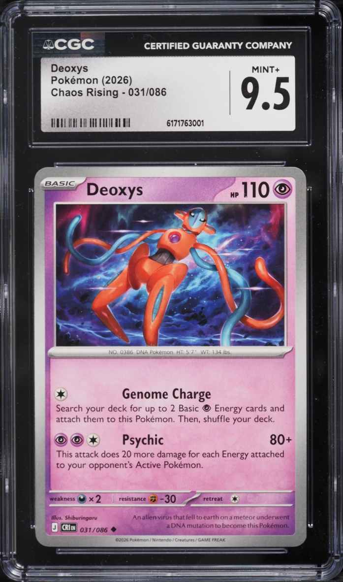 2026 Pokemon Mega Evolution Chaos Rising Deoxys #031 CGC 9.5 MINT+