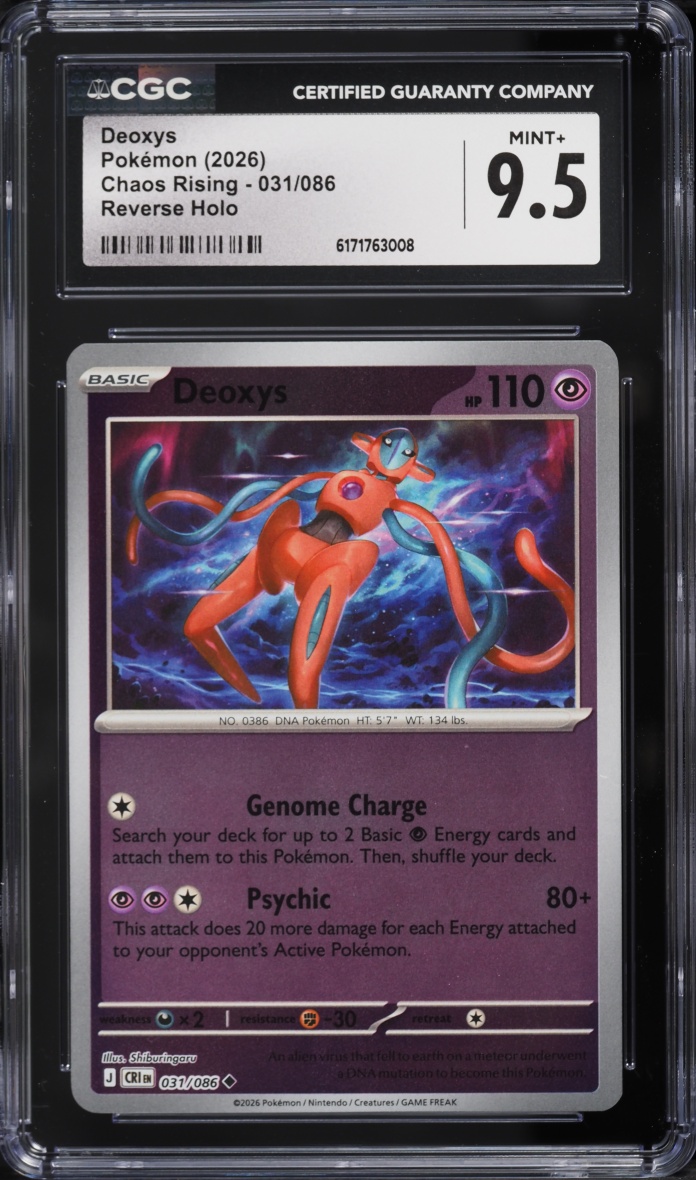 2026 Pokemon Mega Evolution Chaos Rising Reverse Holo Deoxys #031 CGC 9.5 MINT+