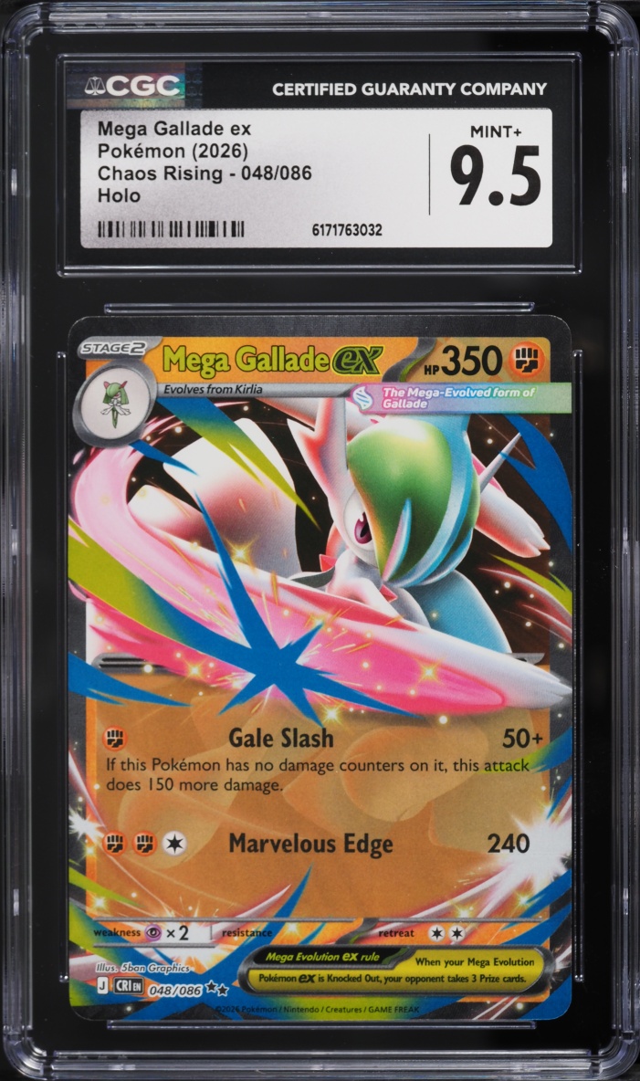 2026 Pokemon Mega Evolution Chaos Rising Holo Mega Gallade Ex #048 CGC 9.5 MINT+