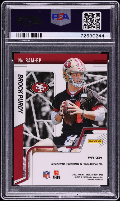 2022 Panini Mosaic Brock Purdy ROOKIE AUTO #RAM-BP PSA 10 GEM MINT