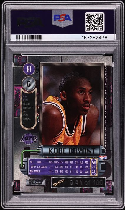 1997 Metal Universe Precious Metal Gems PMG Red Kobe Bryant /100 #81 PSA 5 EX
