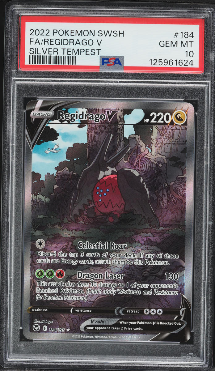 2022 Pokemon Sword & Shield Silver Tempest Alt Art Regidrago V #184 PSA 10 GEM MINT