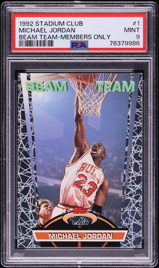 1992 Stadium Club Beam Team Members Only Michael Jordan #1 PSA 9 MINT