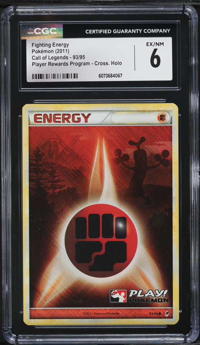 2011 Pokemon BW Call Of Legends Player Reward Program Holo Fighting Energy CGC 6