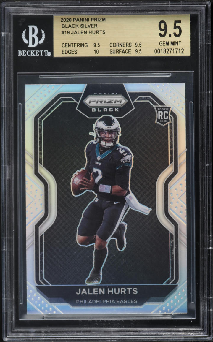 2020 Panini Prizm Black Silver Jalen Hurts ROOKIE #PB-19 BGS 9.5 GEM MINT
