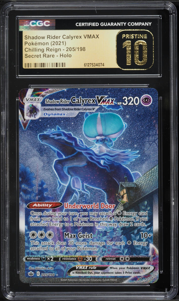 2021 Pokemon Sword & Shield Chilling Reign SEC Shadow Rider Calyrex VMAX #205 CGC 10 PRISTINE