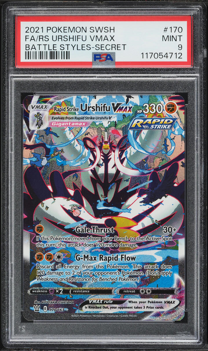 2021 Pokemon Sword & Shield Battle Styles SEC Rapid Strike Urshifu VMAX #170 PSA 9 MINT