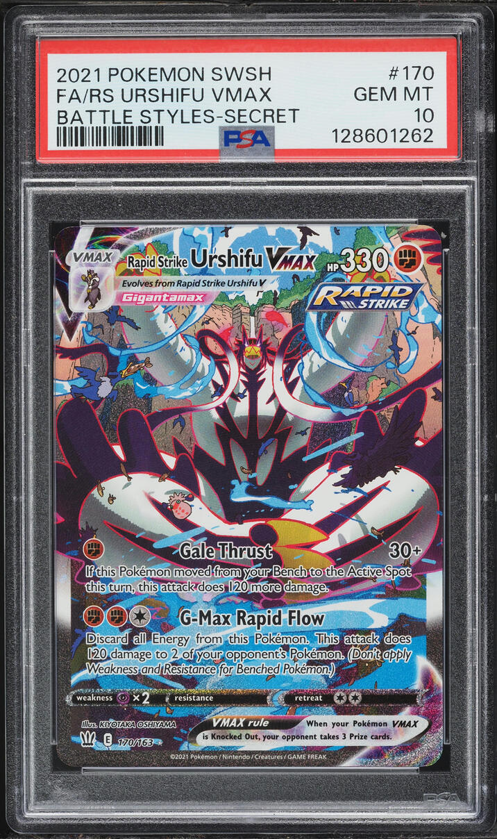 2021 Pokemon Sword & Shield Battle Styles SEC Rapid Strike Urshifu VMAX #170 PSA 10 GEM MINT