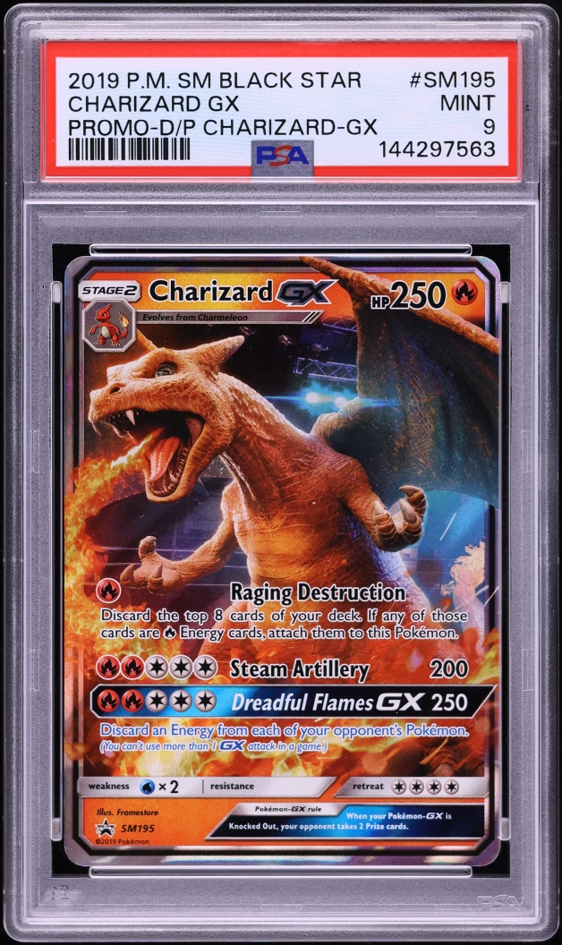 2019 Pokemon Sun & Moon Black Star Promo Detective Pikachu Charizard GX #SM195 PSA 9 MINT