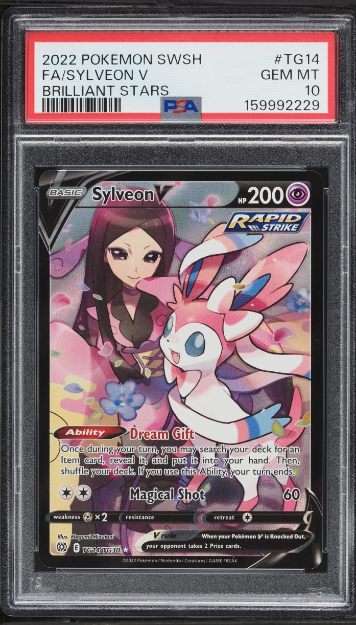 2022 Pokemon Sword & Shield Brilliant Stars Trainer Gallery CHR Sylveon V #TG14 PSA 10 GEM MINT