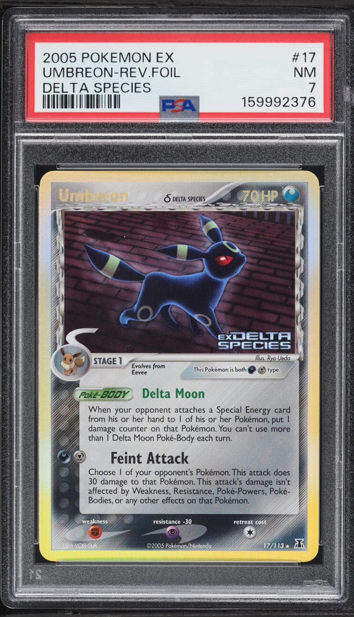 2005 Pokemon EX Delta Species Reverse Holo Umbreon #17 PSA 7 NRMT