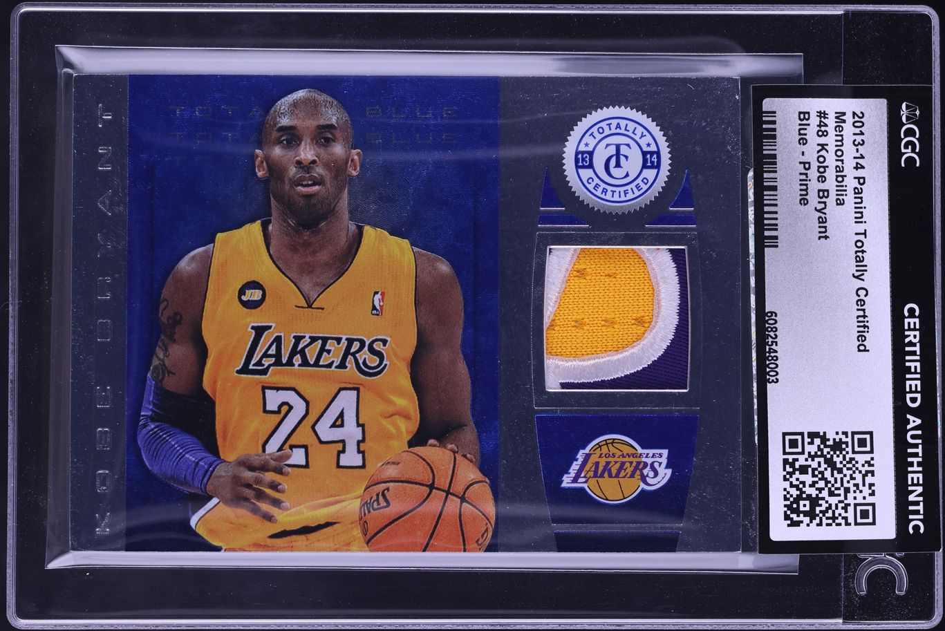 2013 Totally Certified Blue Prime Kobe Bryant PATCH /7 #48 CGC AUTH on ...
