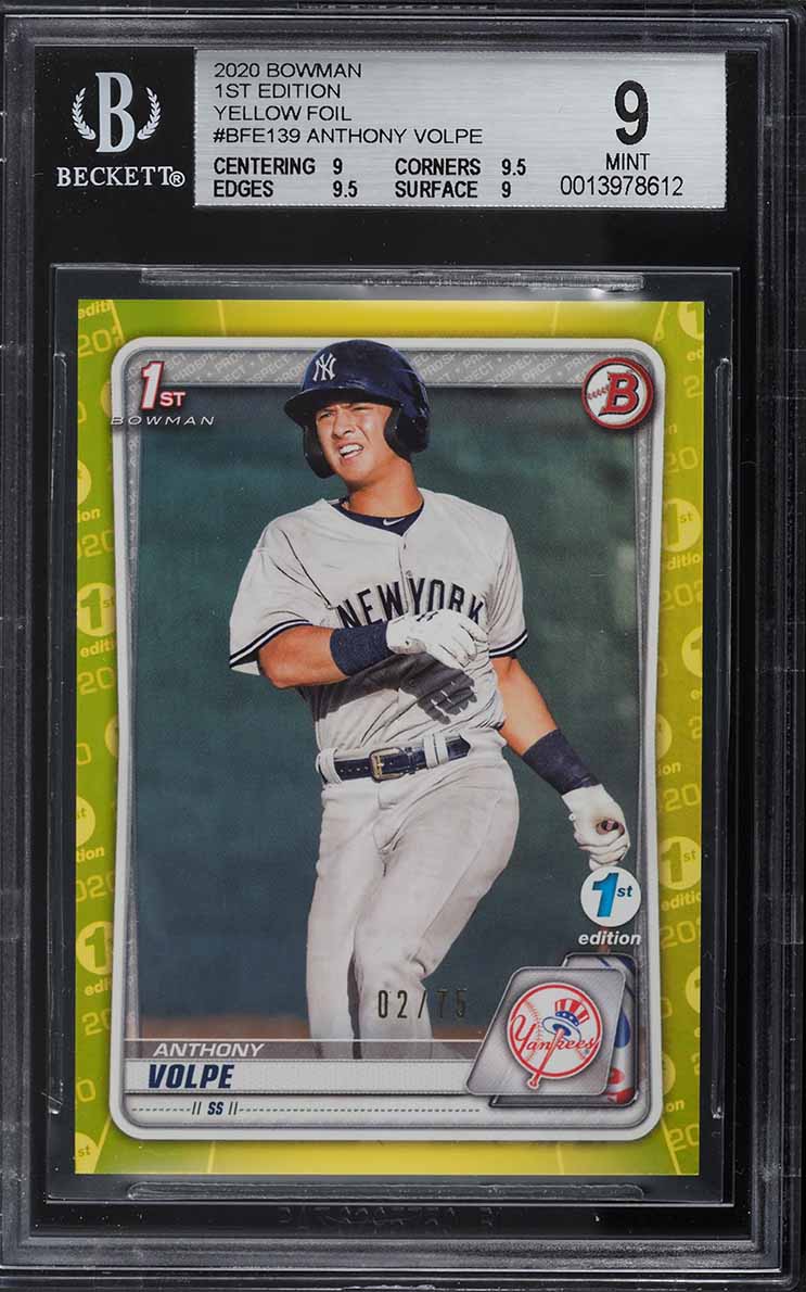 2023 Bowman Chrome Superfractor Anthony Volpe ROOKIE AUTO DNA 10 1