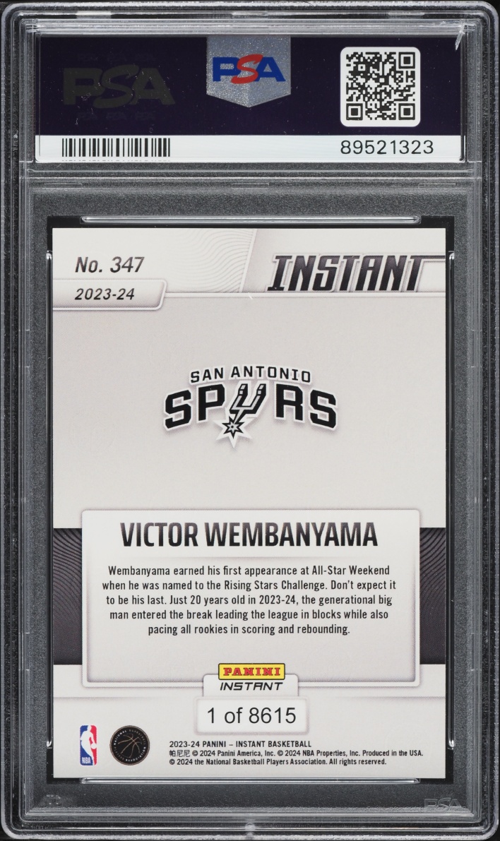 2023 Panini Instant Victor Wembanyama ROOKIE /8615 #347 PSA 9 MINT