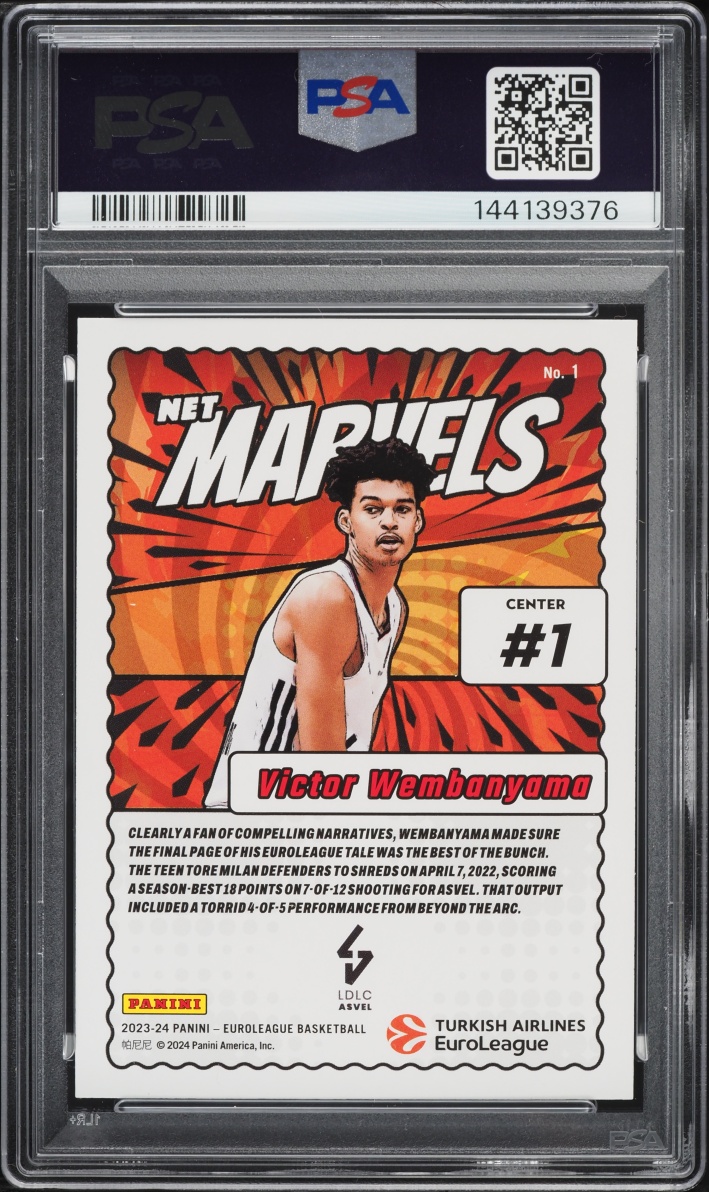 2023 Donruss Euroleague Net Marvels Victor Wembanyama ROOKIE #1 PSA 9 MINT