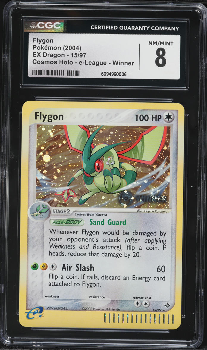 2004 Pokemon EX Dragon Cosmos Holo e-League Winner Flygon #15 CGC 8 NM-MT