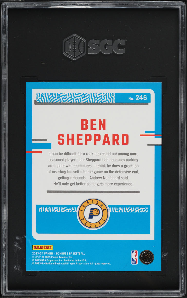 2023 Donruss Choice Red Ben Sheppard ROOKIE /99 #246 SGC 10 GEM MINT