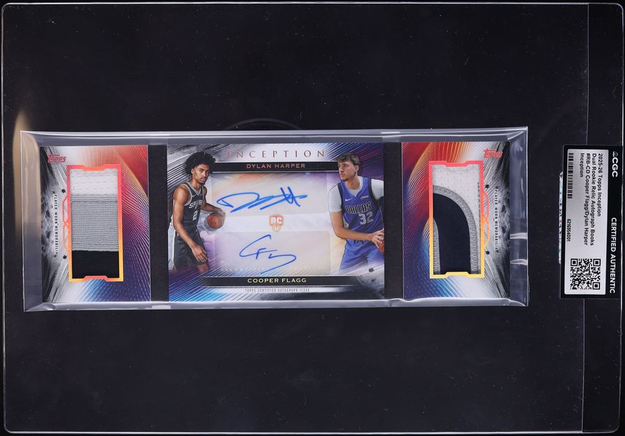 2025 Topps Inception Book Cooper Flagg Dylan Harper ROOKIE PATCH AUTO 1/1 #RB-CD CGC AUTH