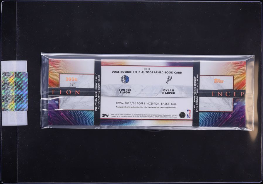 2025 Topps Inception Book Cooper Flagg Dylan Harper ROOKIE PATCH AUTO 1/1 #RB-CD CGC AUTH - Photo 2