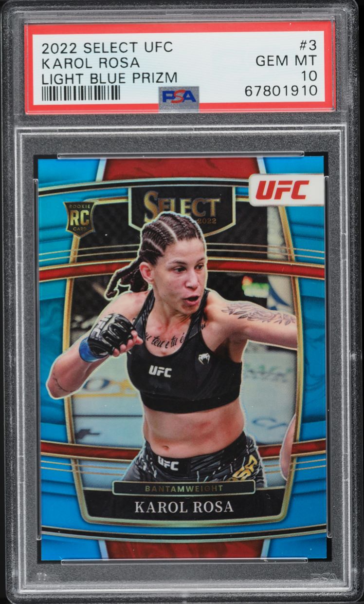 2022 Select UFC Light Blue Prizm Karol Rosa ROOKIE /199 #3 PSA 10 GEM MINT