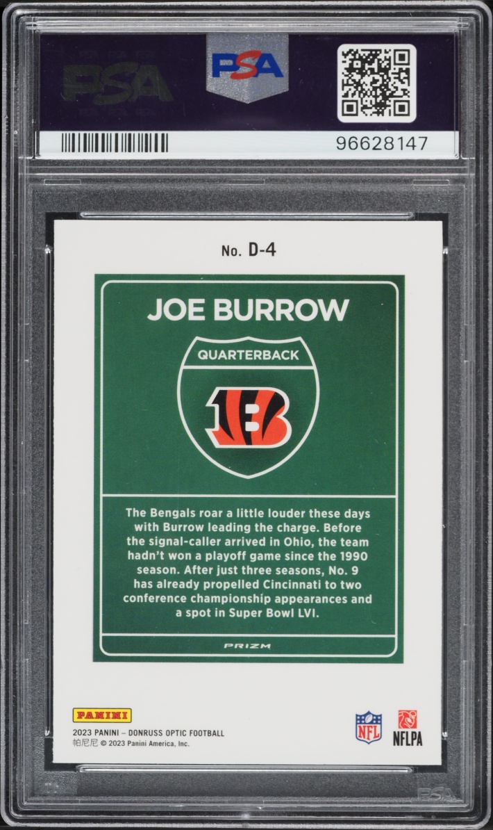 2023 Donruss Optic Downtown Joe Burrow #D-4 PSA 10 GEM MINT