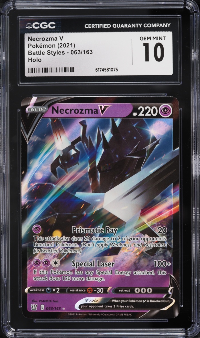 2021 Pokemon Sword & Shield Battle Styles Holo Necrozma V #63 CGC 10 GEM MINT