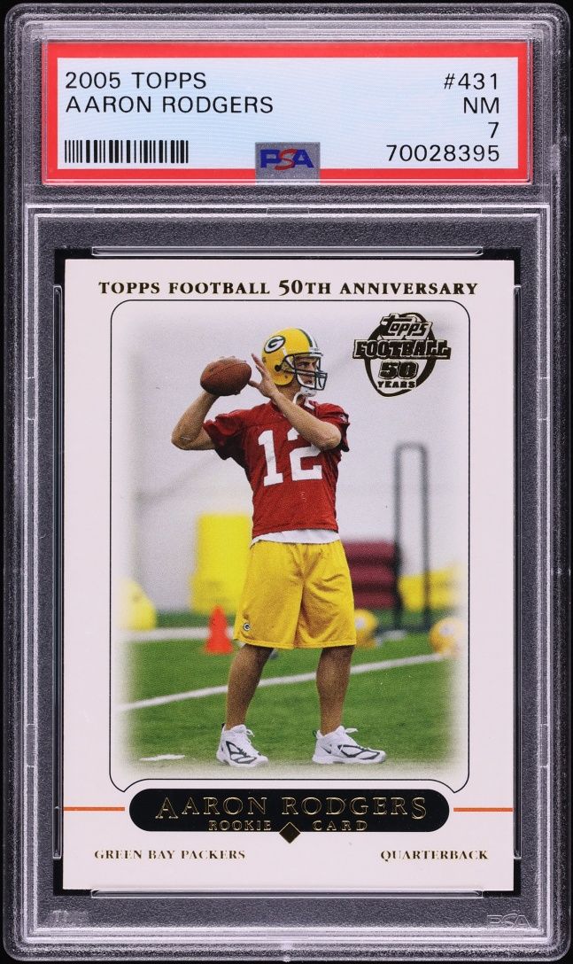 2005 Topps Football Aaron Rodgers ROOKIE #431 PSA 7 NRMT