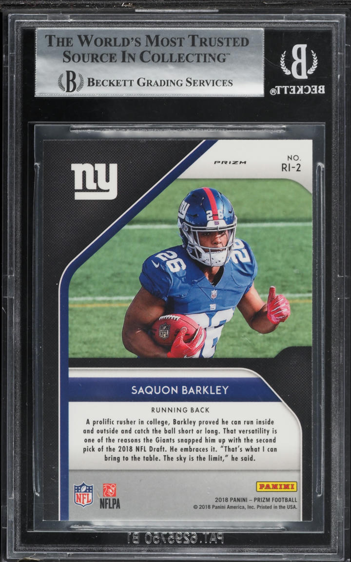 2018 Panini Prizm Introduction Saquon Barkley ROOKIE #2 BGS 9 MINT