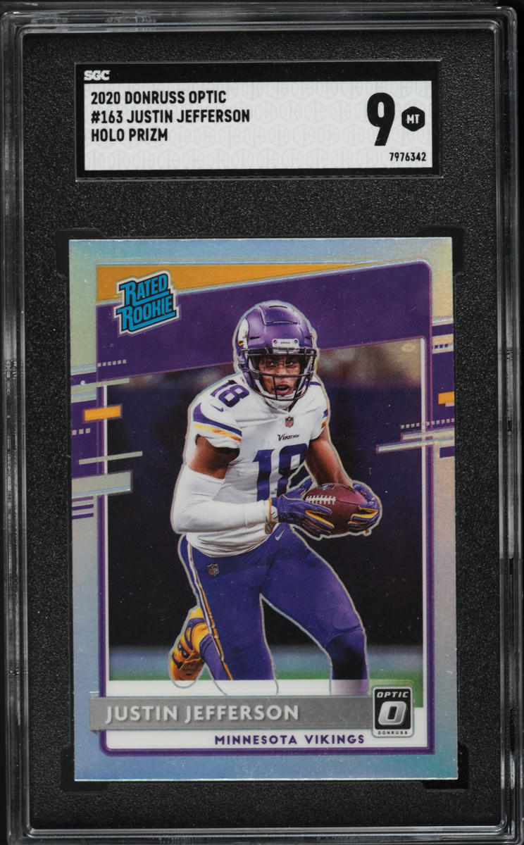 2020 Donruss Optic Holo Prizm Justin Jefferson ROOKIE #163 SGC 9 MINT