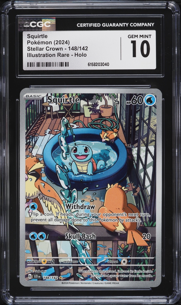 2024 Pokemon Scarlet & Violet Stellar Crown IR Squirtle #148 CGC 10 GEM MINT