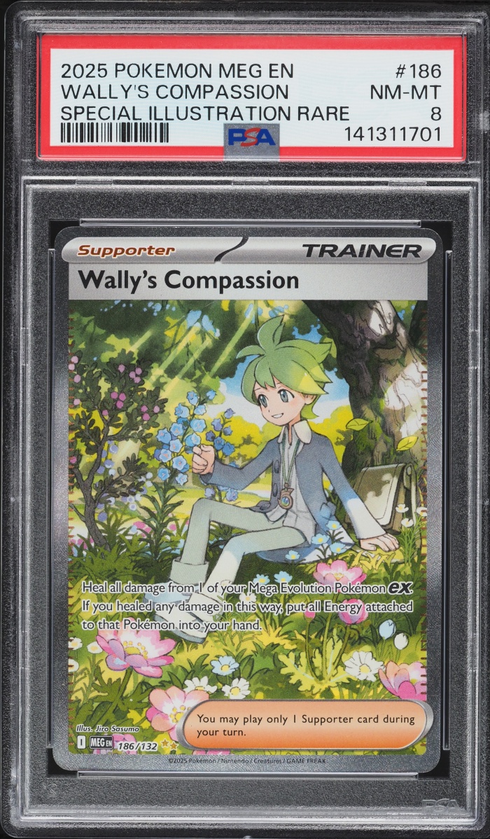 2025 Pokemon Mega Evolution SIR Wally's Compassion #186 PSA 8 NM-MT
