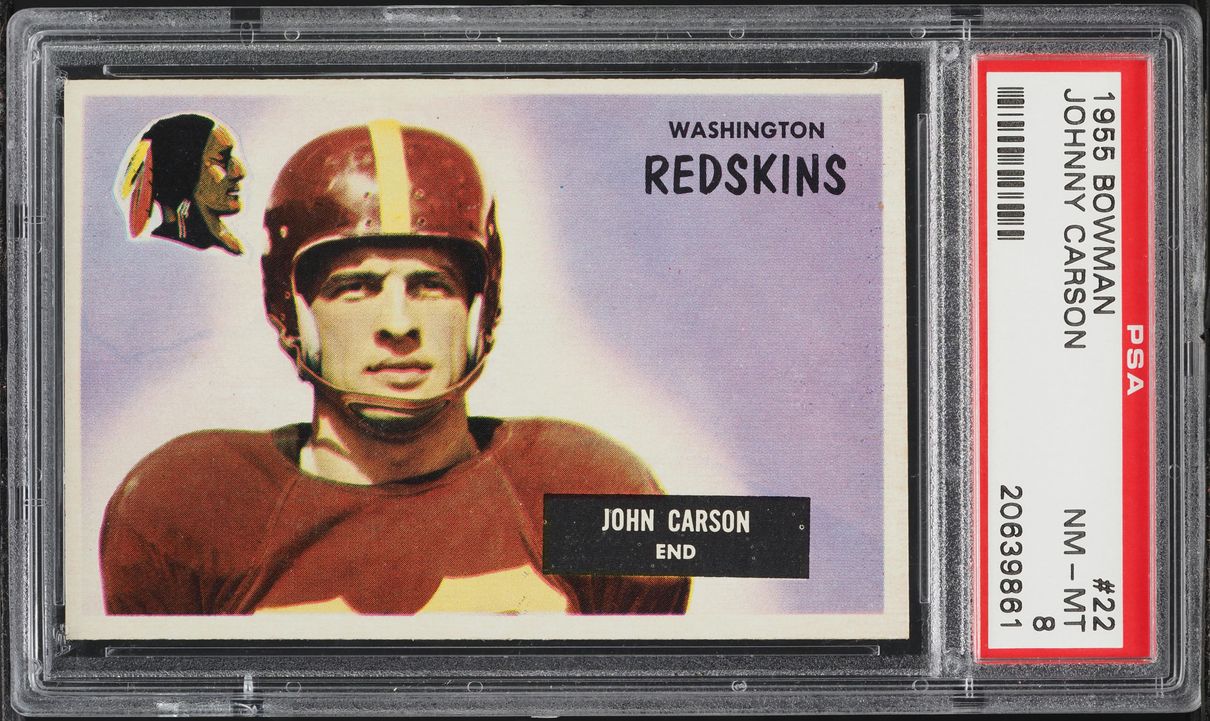1955 Bowman Football Johnny Carson #22 PSA 8 NM-MT