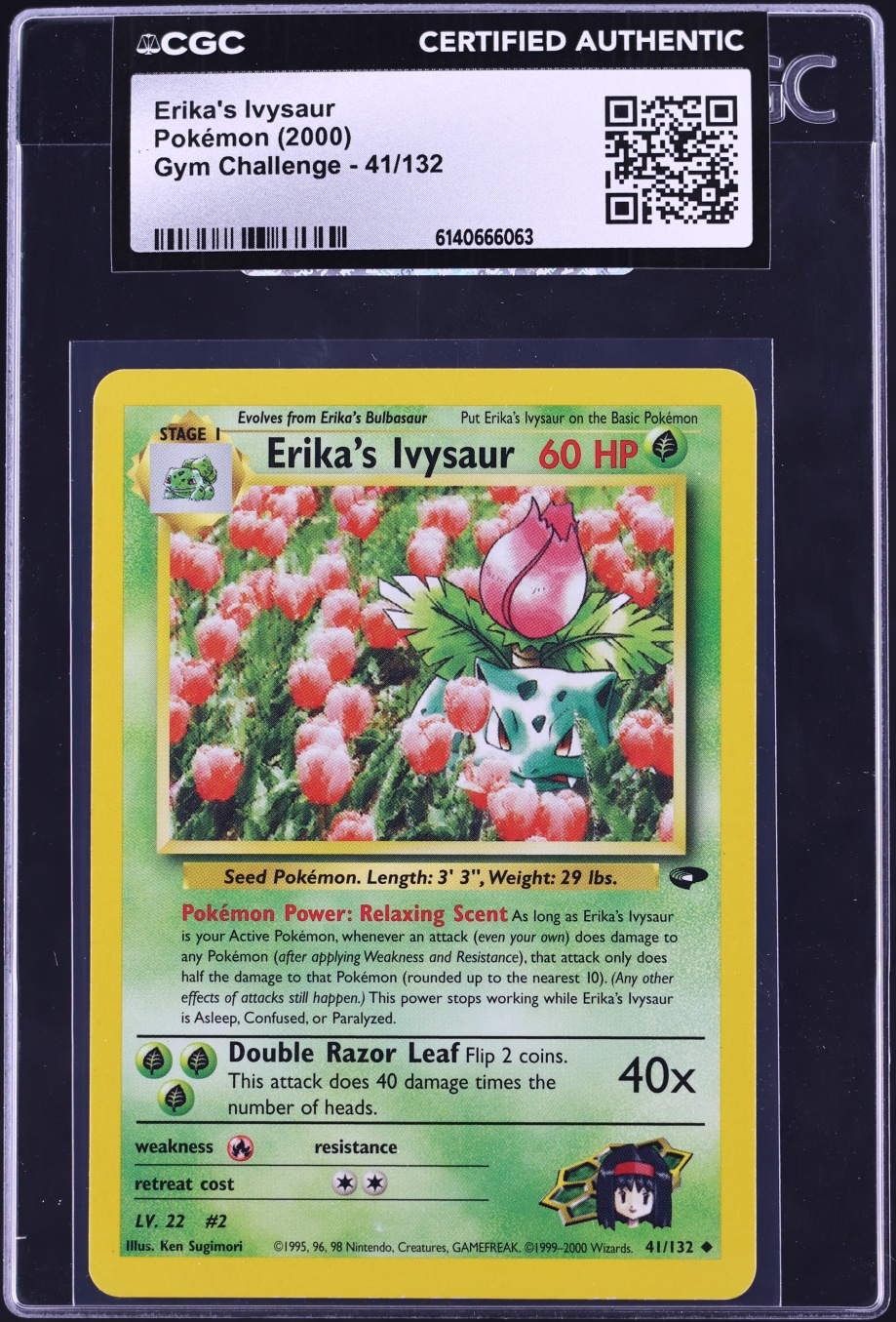 2000 Pokemon Gym Challenge Erika's Ivysaur #41 CGC AUTH