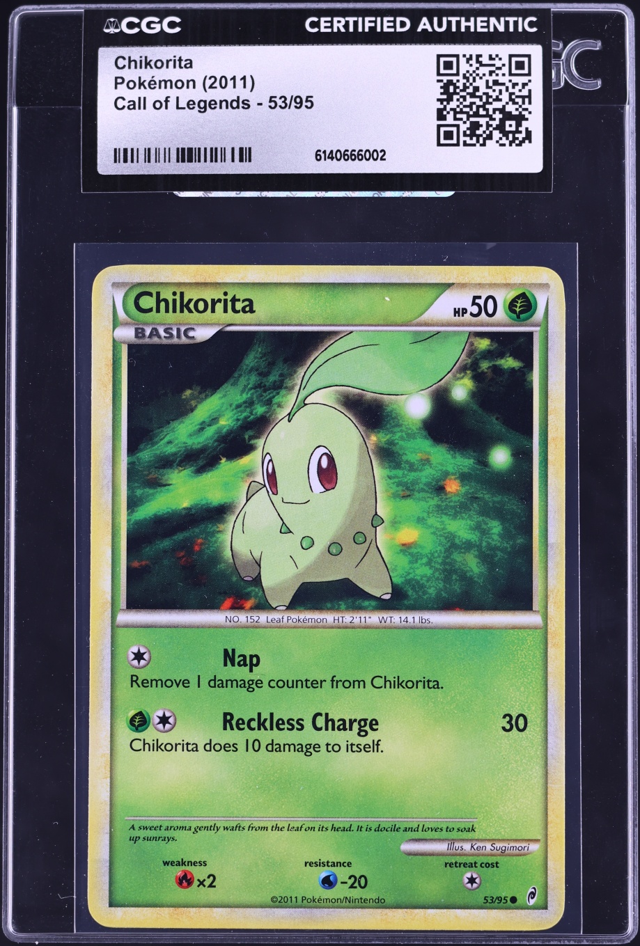 2011 Pokemon Call Of Legends Chikorita #53 CGC AUTH