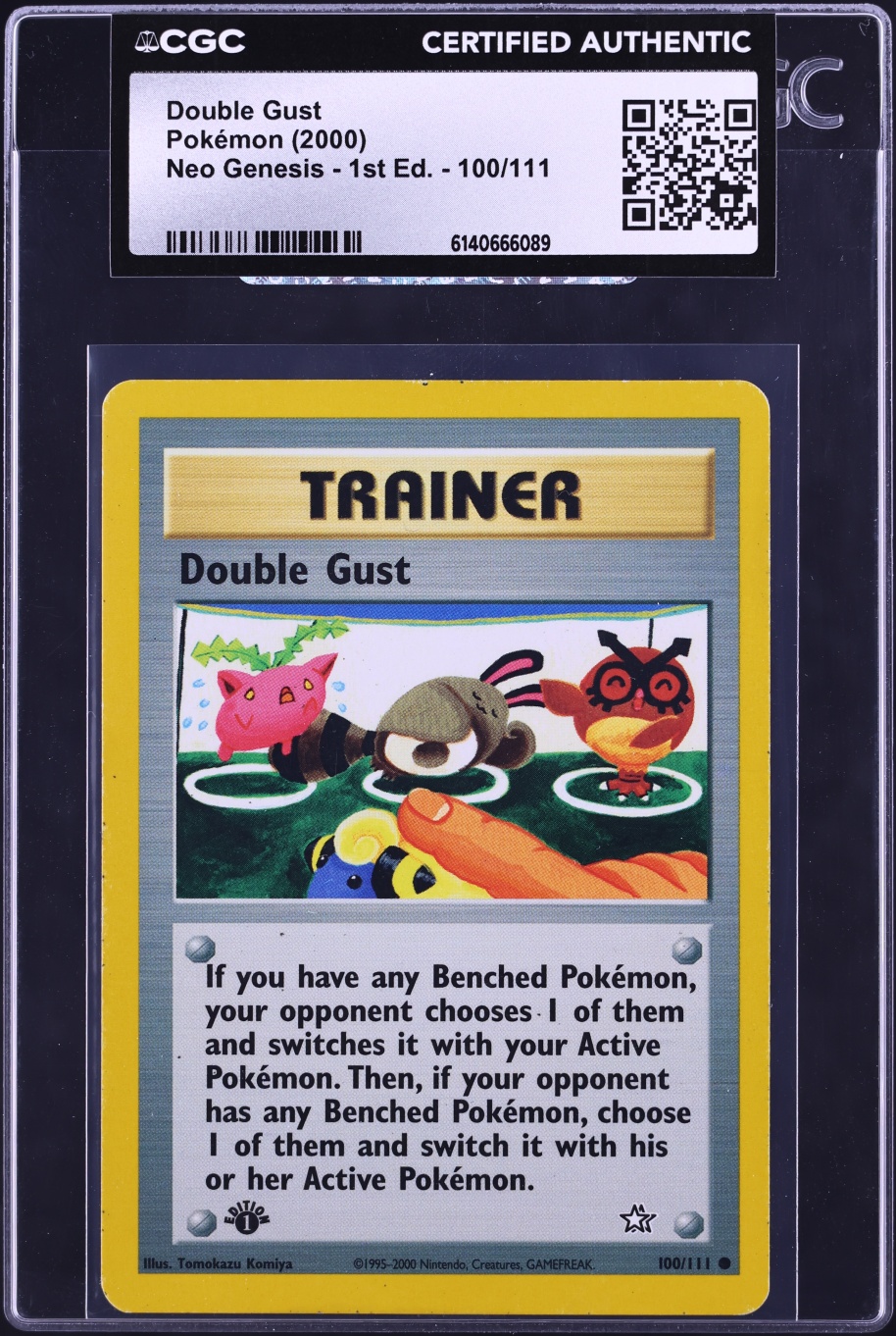2000 Pokemon Neo Genesis 1st Edition Double Gust #100 CGC AUTH